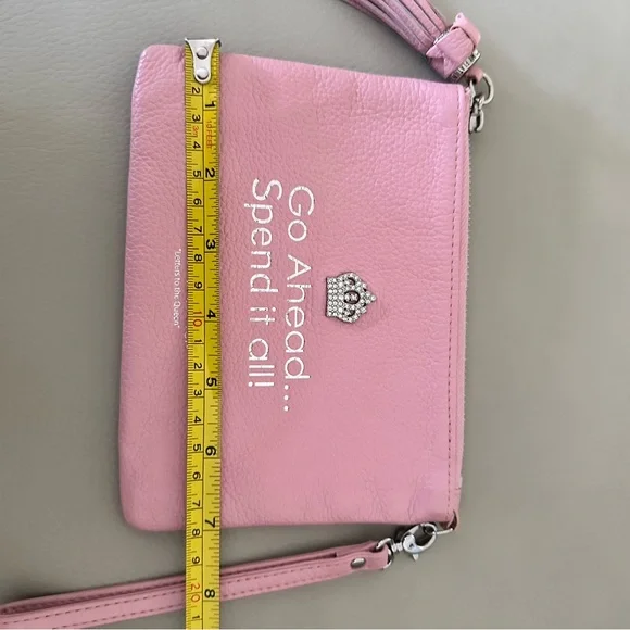 My Flat in London - Letters to the Queen Pink Leather Wristlet - Picture 4 of 9